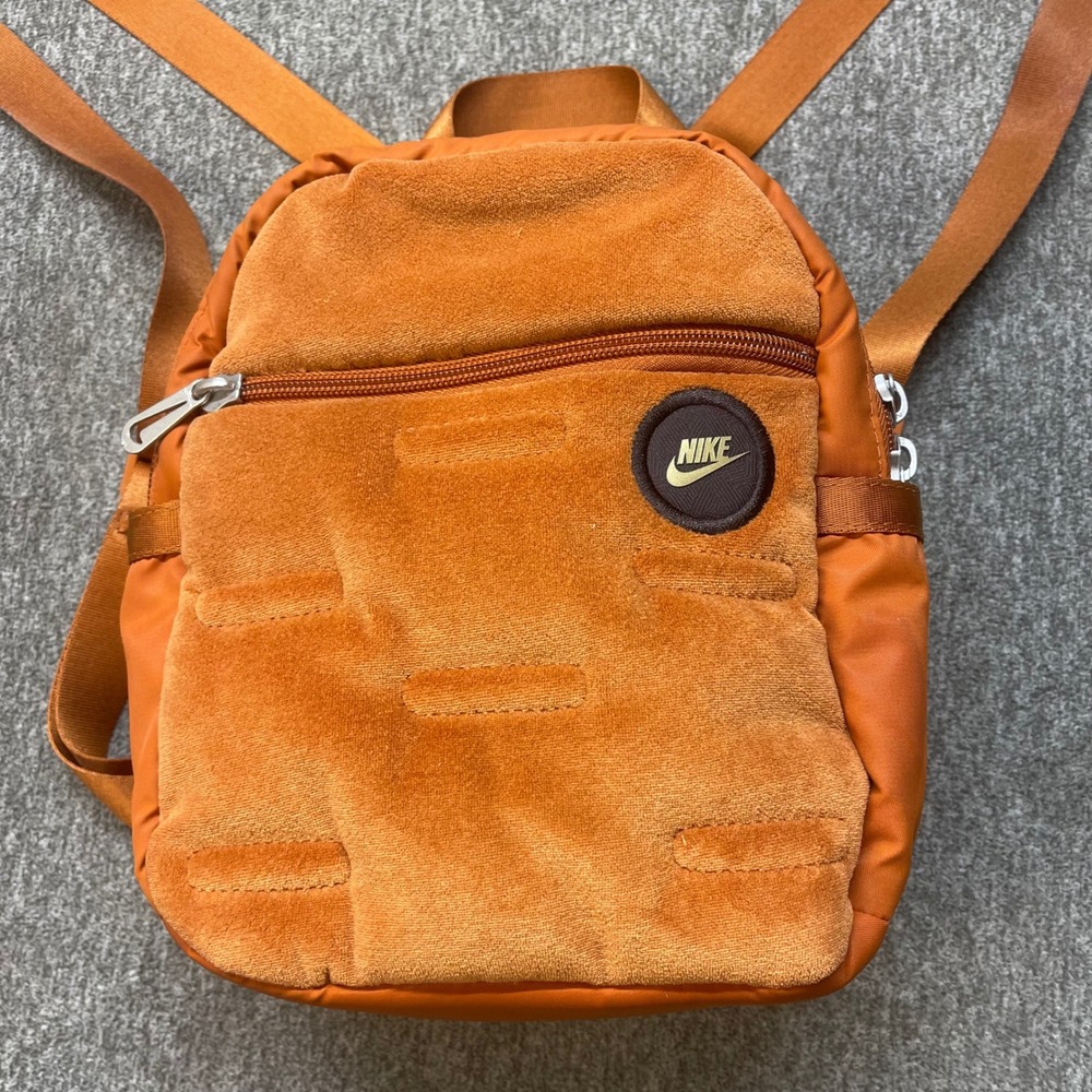 Nike Sportswear Futura 365 Mini Backpack Burnt Orange Velour Nylon DQ5702-838